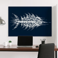 Glitch Pixel Witte Vis Muurkunst
