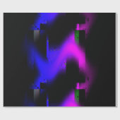 Glitch plasma zwart cadeaupapier (Vlak)
