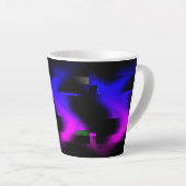 Glitch plasma zwart latte mok (Rechterhoek)