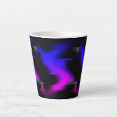 Glitch plasma zwart latte mok (Voorkant)