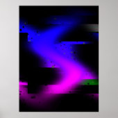 Glitch plasma zwart poster (Voorkant)