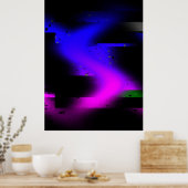Glitch plasma zwart poster (Keuken)