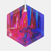 Glitch Red en Blue Glas Ornament (Voorkant)