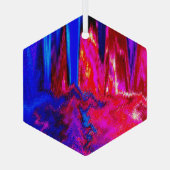 Glitch Red en Blue Glas Ornament (Achterkant)