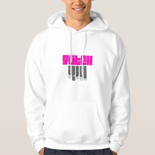 Glitch roze hoodie (Voorkant)