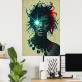 Glitch Siren : Poster Cyber Vision (Bureau à domicile)