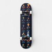 Glitch spel personages skateboard (Voorkant)