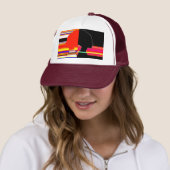 Glitch Split Profile – Pop Art Trucker Cap (In situ)
