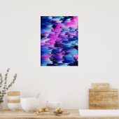 Glitch Sunset Abstract Landscape Poster (Keuken)