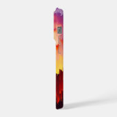 Glitch Sunset Sky Abstract Art iPhone Hoesje (Linkerkant)
