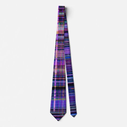 Glitch tech abstract pattern print tie stropdas (Voorkant)