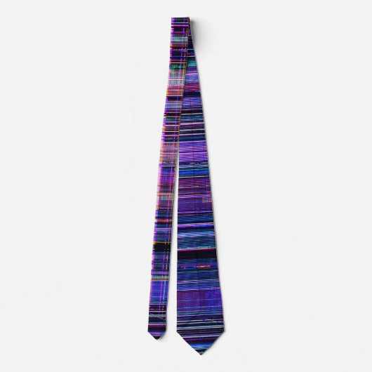 Glitch tech abstract pattern print tie stropdas (Achterkant)