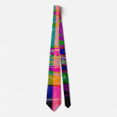 Glitch tech abstract pattern print tie stropdas (Voorkant)