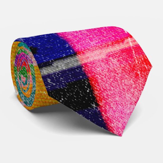 Glitch tech abstract pattern print tie stropdas (Opgerold)