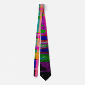 Glitch tech abstract pattern print tie stropdas (Achterkant)