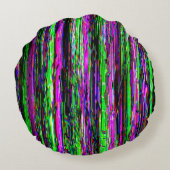 Glitch tech abstract pattern rond kussen (Achterkant)