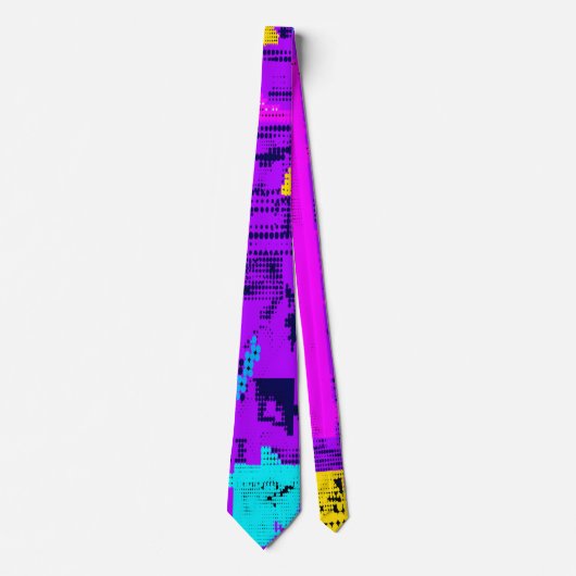 Glitch tech abstract pattern tie stropdas (Voorkant)