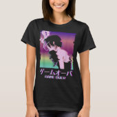 Glitch Vaporwave Anime Game Over Art T-shirt (Voorkant)