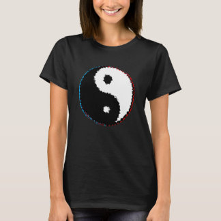 Glitch Yin en Yang symbool Taoïsme Boeddhisme Chin T-shirt