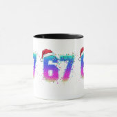 Glitchcore Cyber Christmas Tree 67 Neon Meme Shirt Mok (Midden)