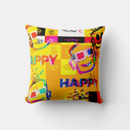 GLITCHED HAPPY Pillow Kussen