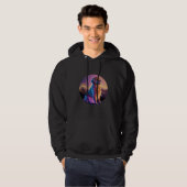 Glitched Out Synthwave Golden Retriever Aesthetic Hoodie (Voorkant volledig)