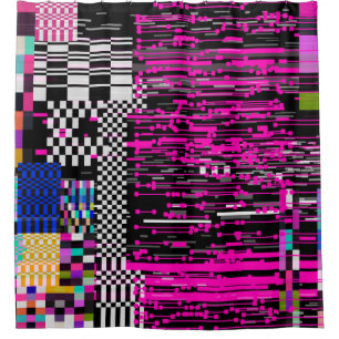 Glitched Retro VHS scherm stijl Douchegordijn