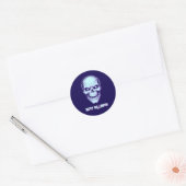  Glitched Skull Effect with Custom Text Ronde Sticker (Envelop)
