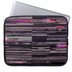 Glitched TV scherm met gebroken pixels. Abstracte  Laptop Sleeve