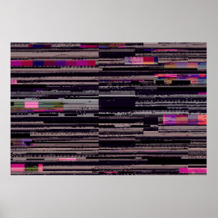Glitched TV scherm met gebroken pixels. Abstracte  Poster