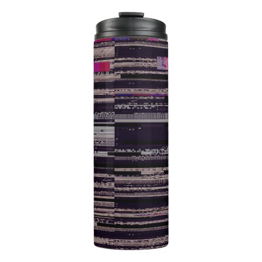 Glitched TV scherm met gebroken pixels. Abstracte  Thermosbeker (Voorkant)
