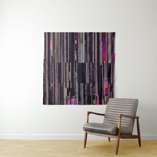 Glitched TV scherm met gebroken pixels. Abstracte  Wandkleed (In Situ (horizontaal))