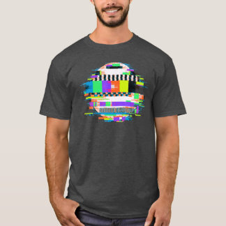 GlitchV Statische glitchtelevisie Scherm Kunst leu T-shirt
