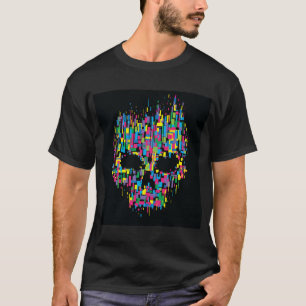 glitchy-schedel t-shirt
