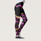 Gliter d'or rose et Leggings de yoga léopard noir (Droite)