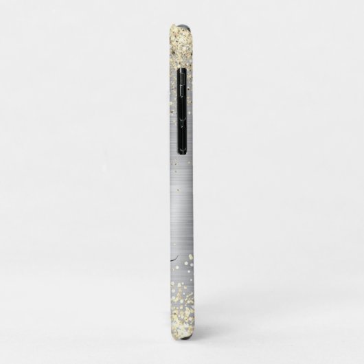 Gliter van smeedbaar metaal zilvergoud Case-Mate iPhone case (Achterkant/links)