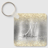 Gliter van smeedbaar metaal zilvergoud sleutelhanger (Voorkant)