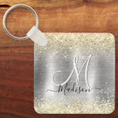 Gliter van smeedbaar metaal zilvergoud sleutelhanger (Voorkant)