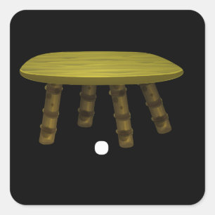 Glitsmeubelen aan de zijkant van de vuurbol vierkante sticker