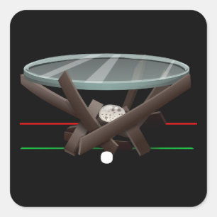Glitsmeubelen in de vorm van een rokernesttafel vierkante sticker