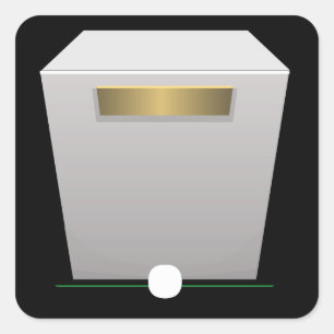 Glitsmeubelen in de vorm van een witte museumvoets vierkante sticker