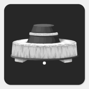 Glitsmeubelen laveset rond zwart brood vierkante sticker