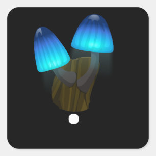 Glitsmeubelen wandlampen champignon vierkante sticker