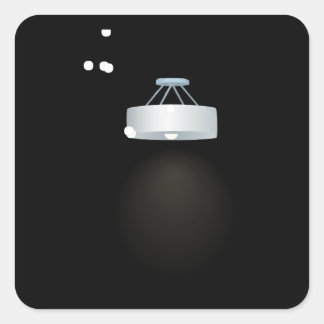 Glitsmeubelkoplamp met blauw plafond vierkante sticker