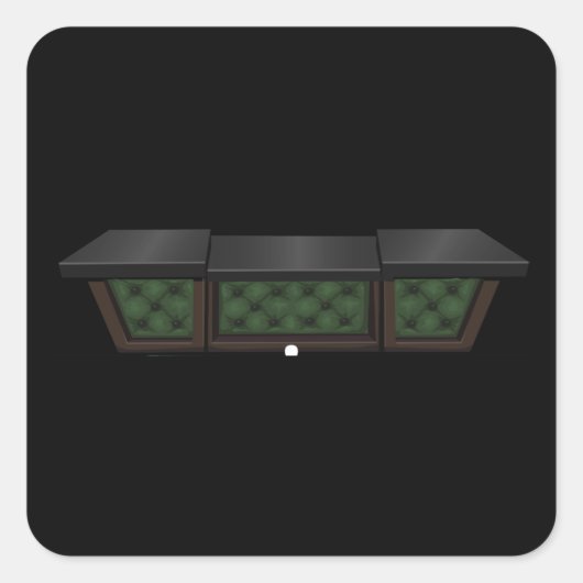 Glitsmeubelteller Billard green quiled cou Vierkante Sticker (Voorkant)