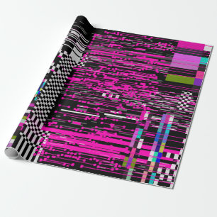 Glitsretro VHS scherm met flikkers en gebroken Cadeaupapier