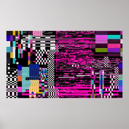 Glitsretro VHS scherm met flikkers en gebroken Poster (Voorkant)