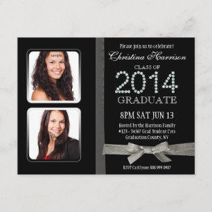 Glitter 2014 Diamond Glam Double Photo Afstuderen Kaart