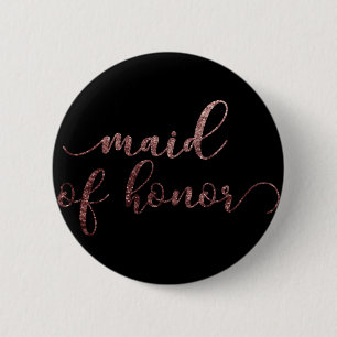 Glitter 2 van het Roos Gold Maid of Honor Ronde Button 5,7 Cm