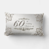 Glitter 60th Wedding Jubileum Lumbar Pillow Kussen (Voorkant)